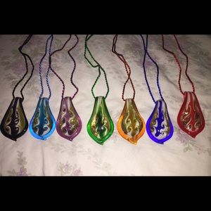 7 Colorful Glass Pendants